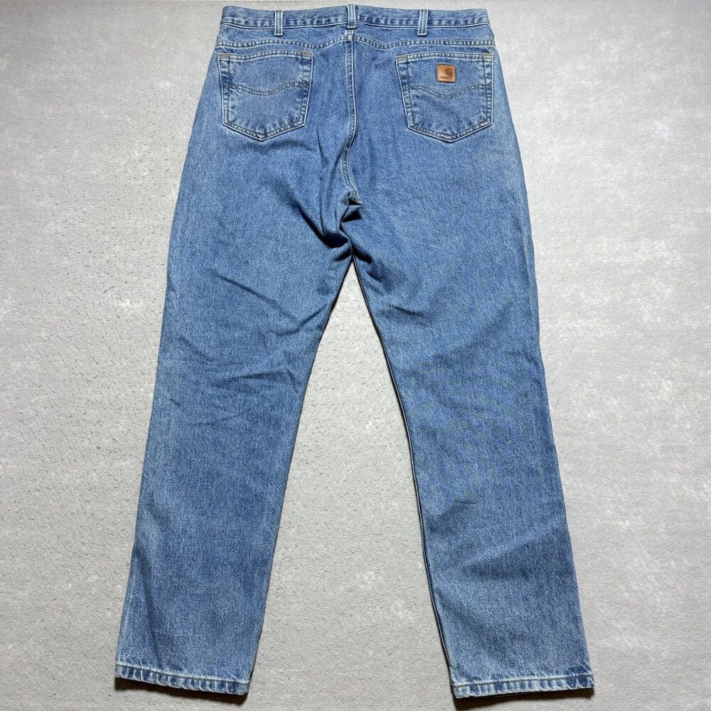 VTG Carhartt B18-STW Men's Jeans Traditional Fit 38x32 Workwear Leather Patch